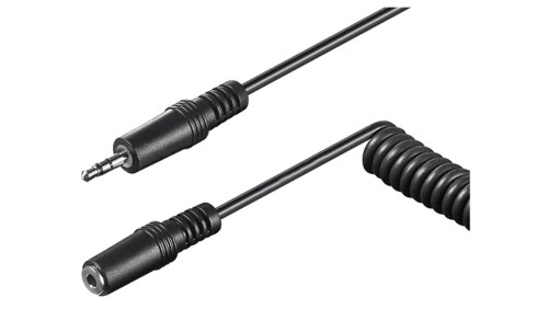 AVK-117-0500 Kabel Jack 3,5mm gniazdo,Jack 3,5mm wtyk 5m czarny Øzewn: 4mm