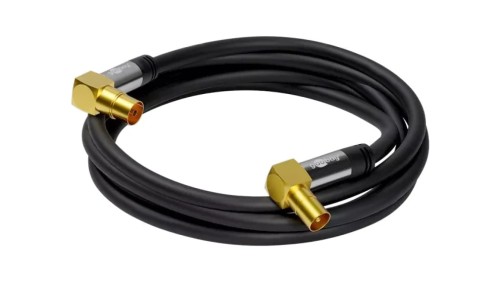 ANT-90-M/F-0100-BK Kabel 1m PVC czarny 75 Obsługa: 4K, FullHD, UHD 2160p