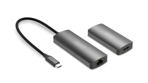 Przedłużacz/Extender USB-C - HDMI 30m po skrętce Cat.6 4K120Hz HDCP 2.3 (zestaw) DS-55343