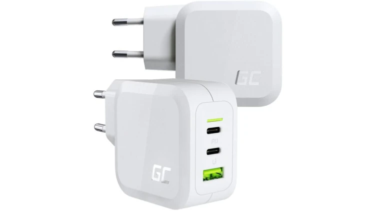 ŁADOWARKA SIECIOWA Green Cell POWERGAN 65W 2xUSB-C 1xUSB-A CHARGC08W