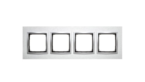 Simon 54 Nature Ramka poczwórna metal INOX KLASYCZNY DRN4/77