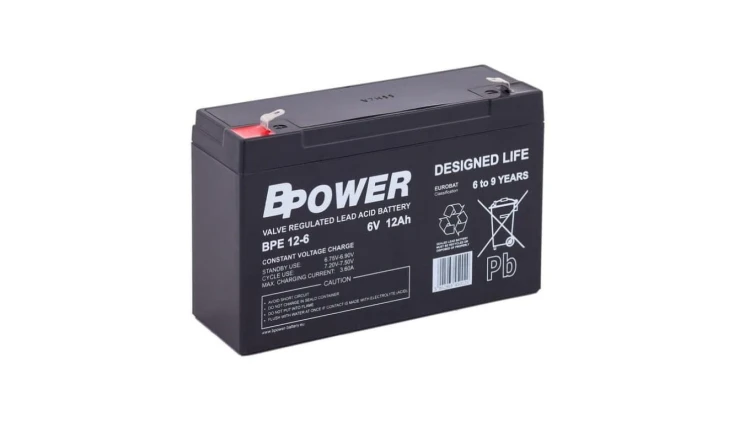 Bpower Akumulator 6V BPE 12Ah żywotność 6-9 lat terminal T1