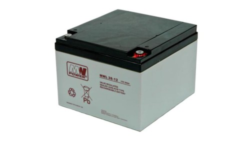 MW Power Akumulator 12V MWL 26Ah żywotność: 10-12 lat śruba M5