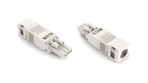 Gniazdo 3-torowe białe z obudową odciążającą naciąg WINSTA MINI 890-123