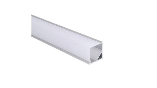 Profil LED kątowy kwadrat anod. aluminium 2m z kloszem, zaślepkami i uchwytami komplet 5 sztuk PROMOCJA