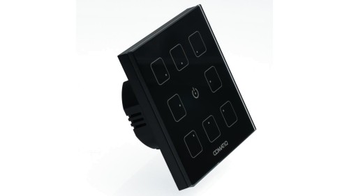Wyłącznik dotykowy szklany panel sterujący DALI-2 IQswitch.109 czarny Comatiq