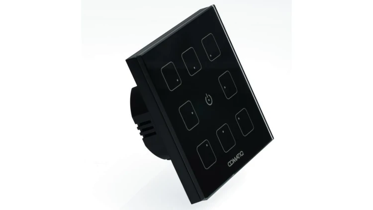 Wyłącznik dotykowy szklany panel sterujący DALI-2 IQswitch.109 czarny Comatiq