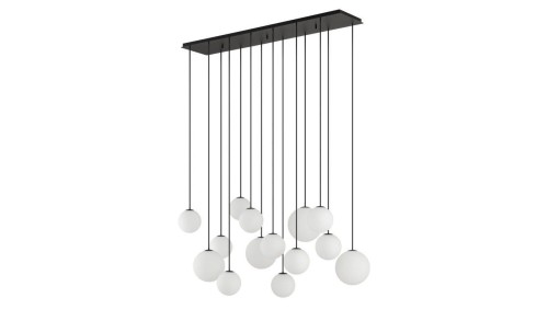 Lampa wisząca SNOWBALL XIV czarna białe klosze G9 12W LED do salonu 11408 Nowodvorski