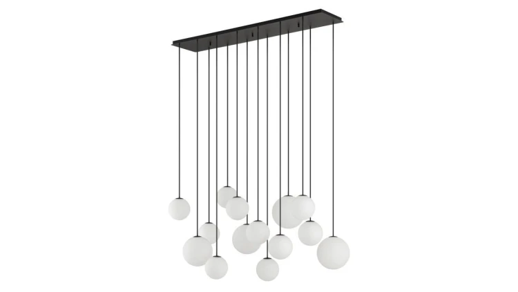 Lampa wisząca SNOWBALL XIV czarna białe klosze G9 12W LED do salonu 11408 Nowodvorski