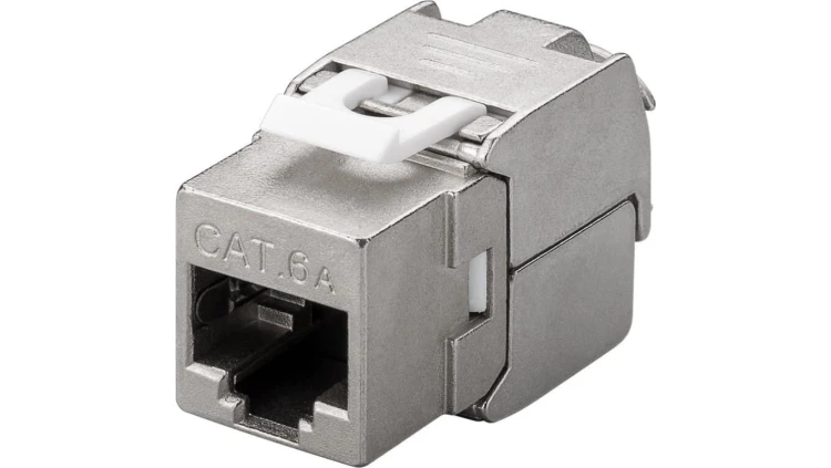 CAT 6A gniazdo Keystone RJ45 , STP, 500 MHz, slim-line