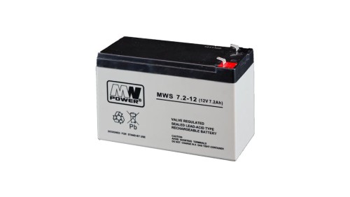 MW Power Akumulator 12V MWS 7,2Ah żywotność: 3-5 lat Fast-On 187 T1