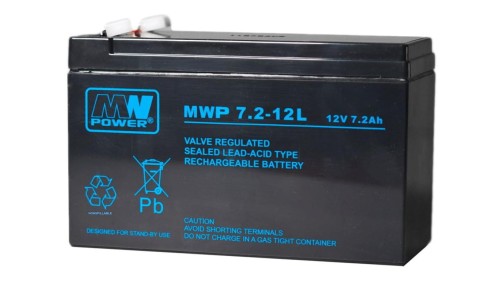 MW Power Akumulator 12V MWP 7,2Ah żywotność: ponad 12 lat terminal T2