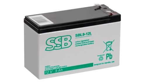 AKUMULATOR AGM SBL 12V-9Ah o żywotności 10-12 lat terminal T2