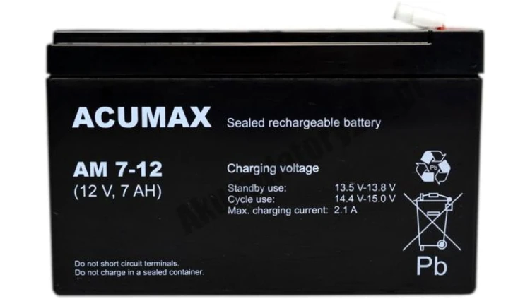 ACUMAX Akumulator 12V AM 7Ah żywotność: 6-9 lat terminal T2