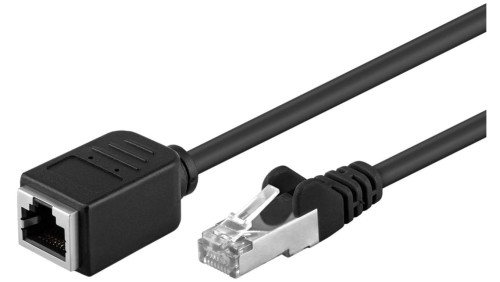 CAT 5e Kabel przedłużającyF/UTP, czarny - Długość kabla 10 m
