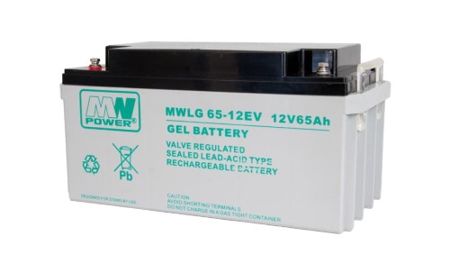 MW Power Akumulator 12V MWLG 65Ah żywotność: 12-15 lat