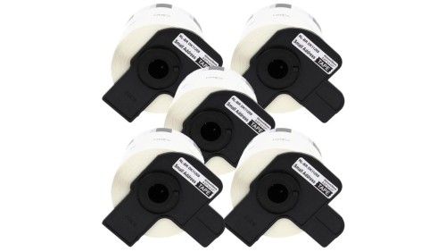 Taśma 5x DK11209 do drukarki Brother QL 62mm x 29mm biała taśma czarny /5szt./nadruk