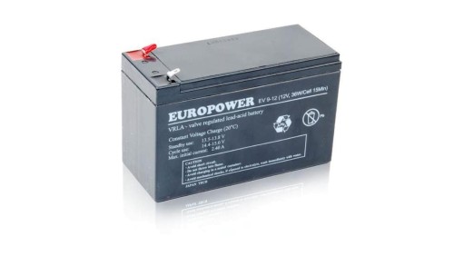 EUROPOWER Akumulator 12V EV 9Ah żywotność: 6-9 lat (o zwiększonej pojemności) terminal T2