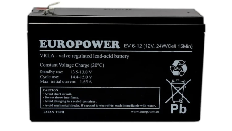 EUROPOWER Akumulator 12V EV 6Ah żywotność: 6-9 lat (o zwiększonej pojemności)