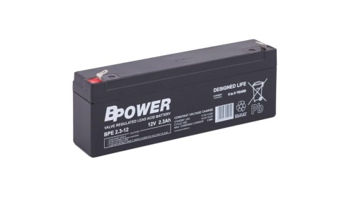 Bpower Akumulator 12V BPE 2,3Ah żywotność 6-9 lat terminal T1