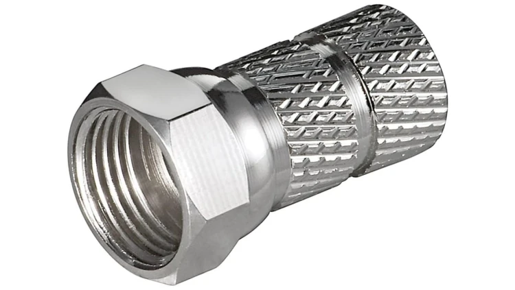 Wtyczka F wkręcana 6,5 mm - Połączenie, materiał obudowy miedź