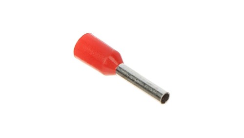 Końcówka tulejkowa izolowana typ HI / TE DIN 1,0mm2 / 8mm miedziana cynowana galwanicznie czerwona Elpromet 100szt.