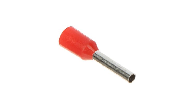 Końcówka tulejkowa izolowana typ HI / TE DIN 1,0mm2 / 8mm miedziana cynowana galwanicznie czerwona Elpromet 100szt.