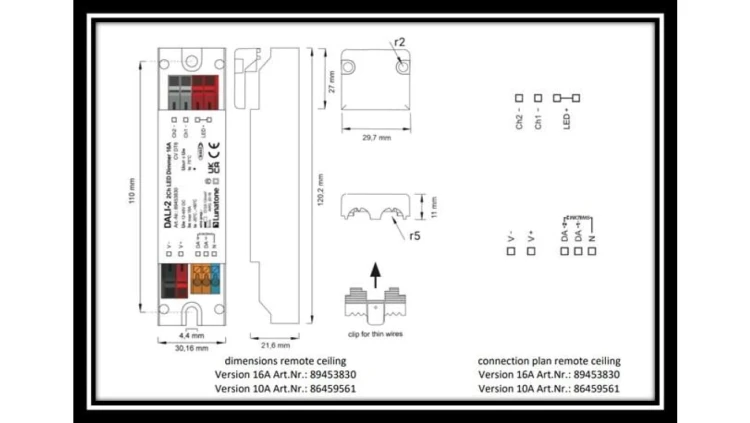 DALI 2Ch LED Dimmer 10A Sterowanie LUNATONE - 86459561
