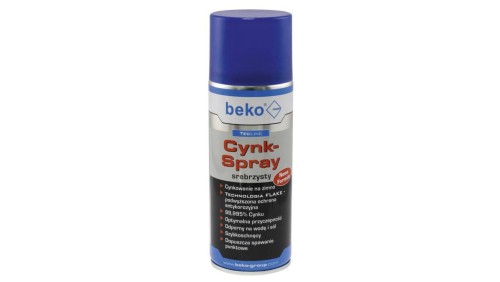 Cynk, ocynk antykorozyjny w sprayu jasny 400ml TecLine BEKO