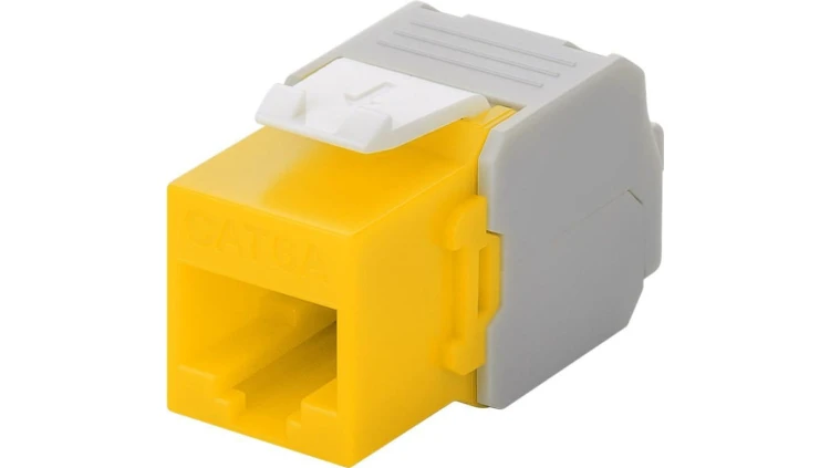 CAT 6A gniazdo Keystone RJ45, UTP, 500 MHz - Wersja kolorystyczna Żółty