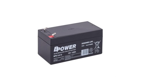 Bpower Akumulator 12V BPE 3,6Ah żywotność 6-9 lat terminal T1