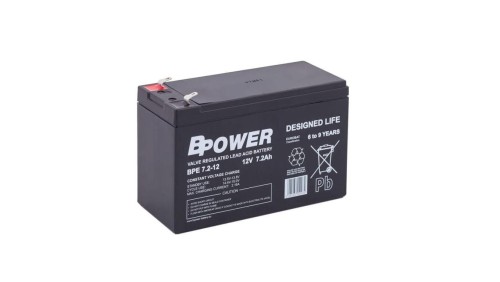 Bpower Akumulator 12V BPE 7,2Ah żywotność 6-9 lat terminal T1