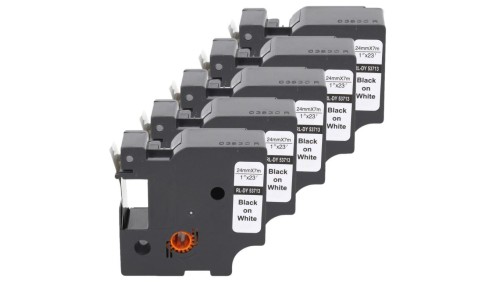 Taśma 5x D1 53713 do drukarki DYMO 24mm 7m biała taśma czarny nadruk /5szt./