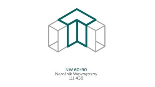 AKS Zielonka Narożnik wewnętrzny NW 60/90 biały
