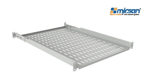 MIRSAN Półka 550mm z podporami perforowana z tyłu czarna