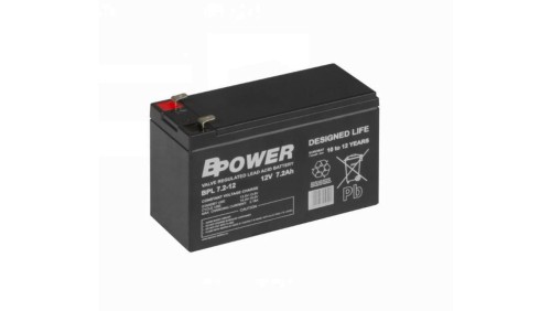 BPower Akumulator 12V BPL 7,2Ah żywotność: 10-12 lat terminal T2