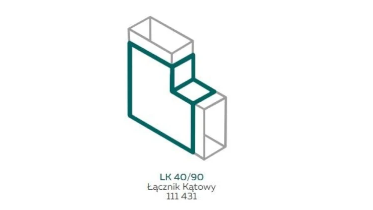 AKS Zielonka Łącznik kątowy LK 40/90 biały