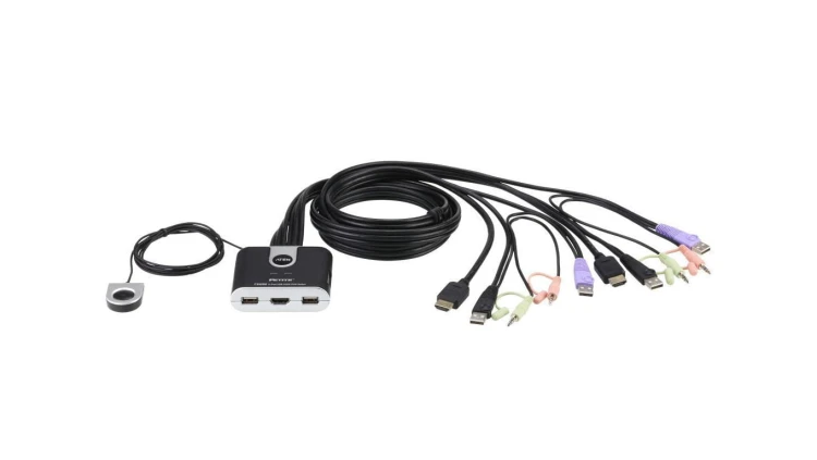 Aten Kabelkowy przełącznik KVM 2 port USB HDMI Audio 1,2m
