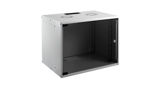 Szafa wisząca RACK 19 9U 400mm szara drzwi szklane SOHO-BOX MIRSAN