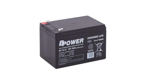 BPower Akumulator 12V BV 15Ah żywotność: 6-9 lat terminal T2