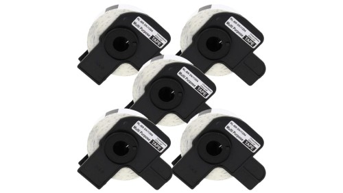 Taśma 5x DK11204 do drukarki Brother QL 17mm x 54mm biała taśma czarny nadruk /5szt./