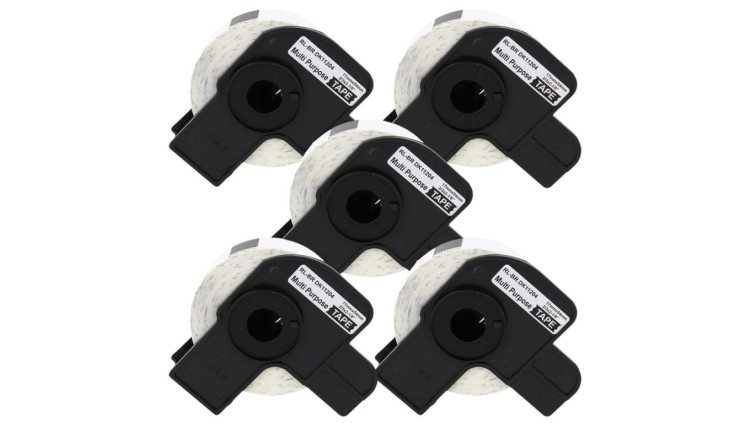 Taśma 5x DK11204 do drukarki Brother QL 17mm x 54mm biała taśma czarny nadruk /5szt./