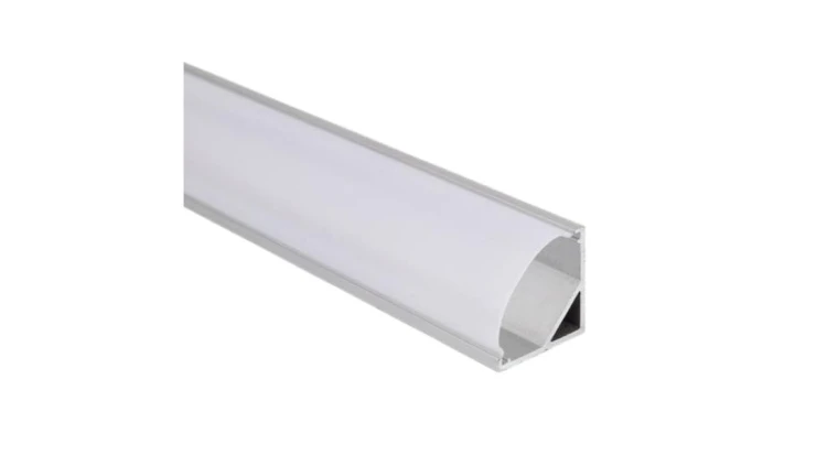 Profil LED kątowy anod. aluminium 2m z kloszem, zaślepkami i uchwytami, dla taśm do 10mm