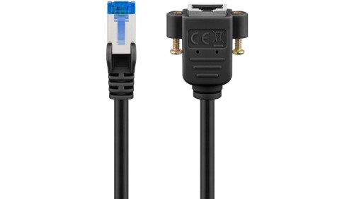 CAT 6A kabel przedłużającyS/FTP (PiMF), czarny - Długość kabla 0.5 m