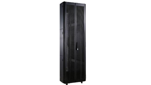 TOTEN Drzwi 800mm 42U dzielone/dwuskrzydłowe perforowane czarne 1 szt.