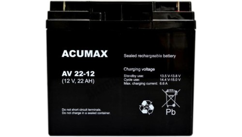ACUMAX Akumulator 12V AV 22Ah żywotność: 6-9 lat