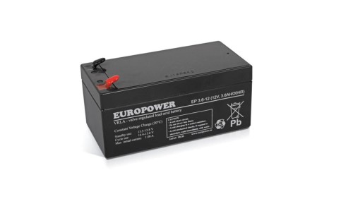 EUROPOWER Akumulator 12V EP 3,6Ah żywotność: 6-9 lat