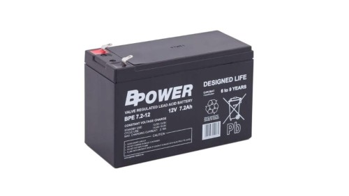 Bpower Akumulator 12V BPE 7,2Ah żywotność 6-9 lat terminal T2