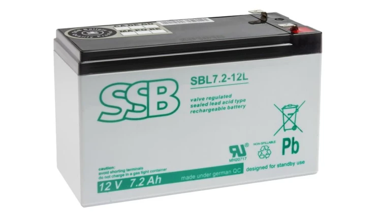 AKUMULATOR AGM SBL 12V-7,2Ah o żywotności 10-12 lat terminal T2