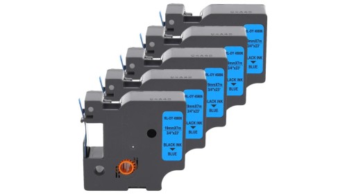Taśma 5x D1 45806 do drukarki DYMO 19mm 7m niebieska taśma czarny nadruk /5szt./